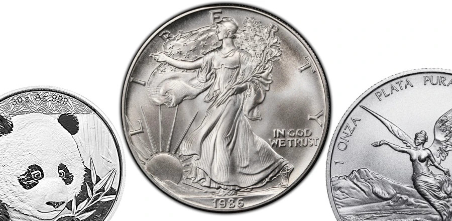 Silver Bullion Rounds and Coins - One ounce Silver Coins and Silver Rounds, Ag, Plata at Palos Verdes Coin Exchange