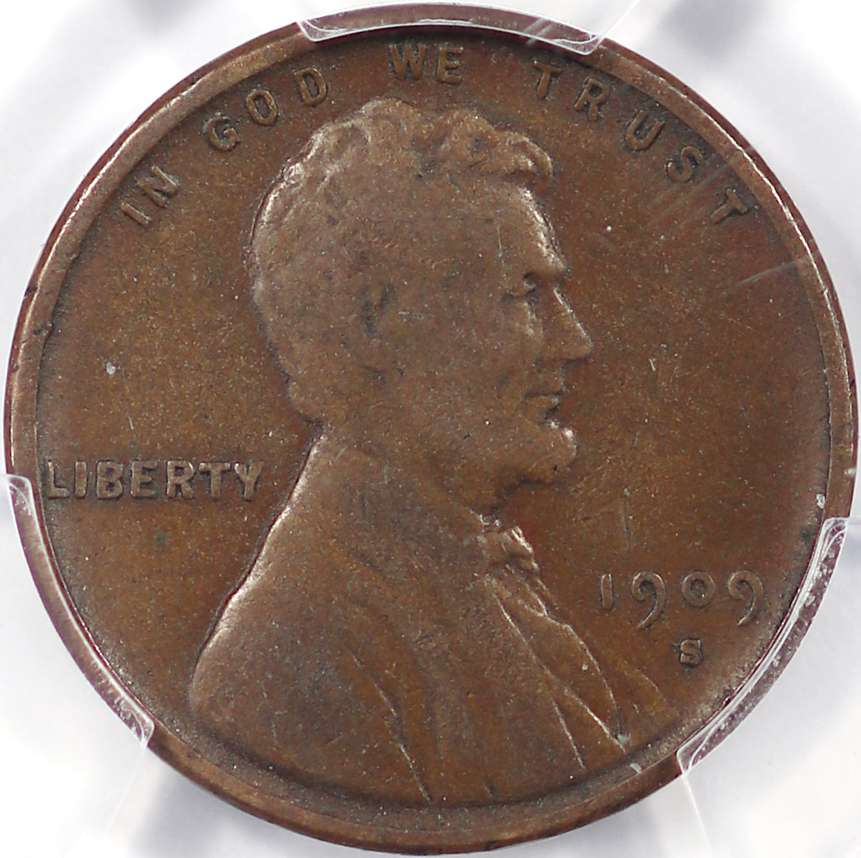 1909-S VDB Lincoln Wheat Cent, PCGS VF20, Obverse
