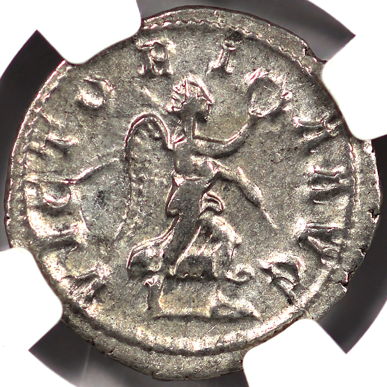 AD 235-238 Roman Empire Maximinus I AR Denarius NGC AU - Reverse