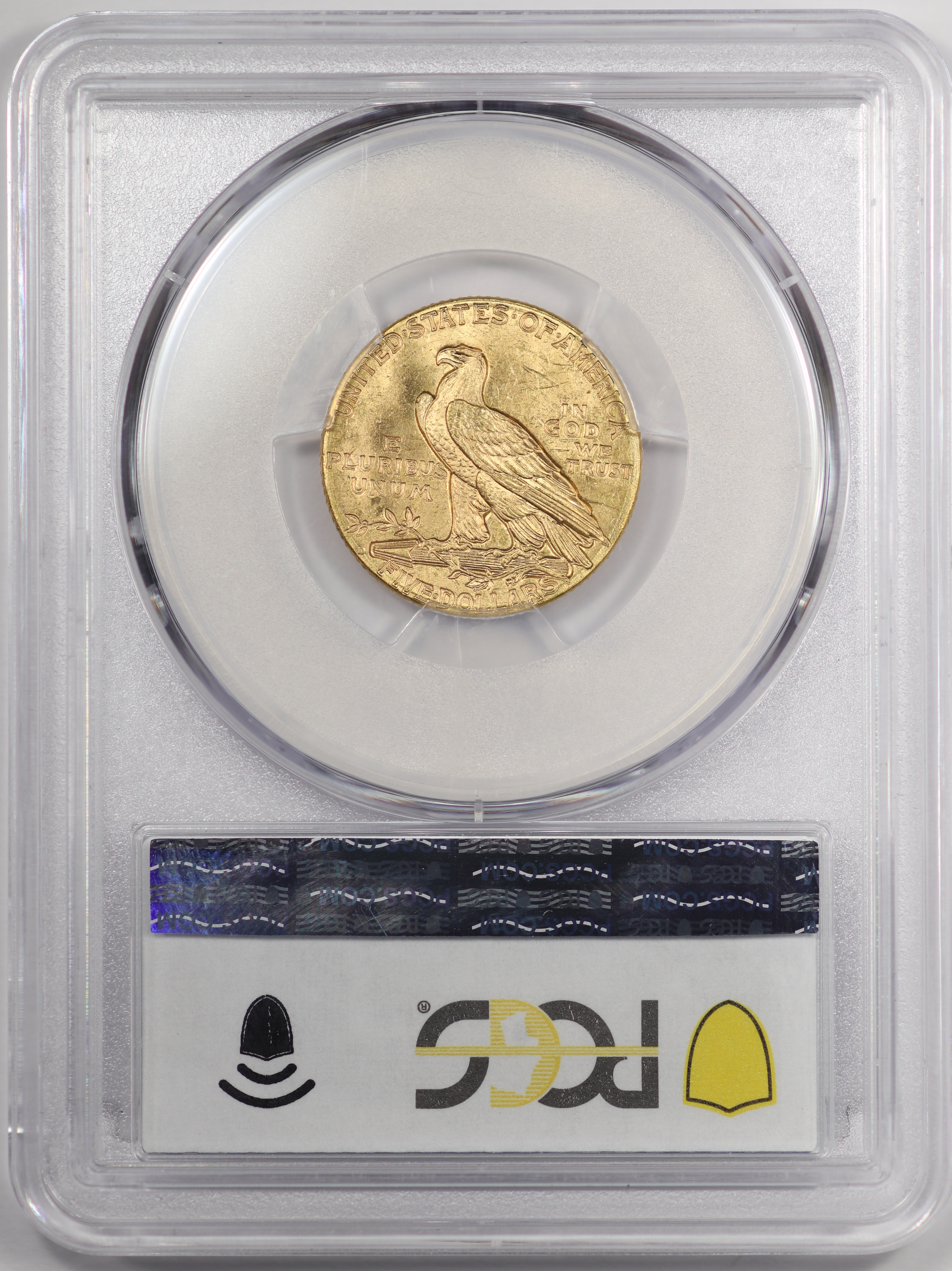 1909-D $5 Indian Gold Half Eagle, PCGS MS64+ - Reverse Slab