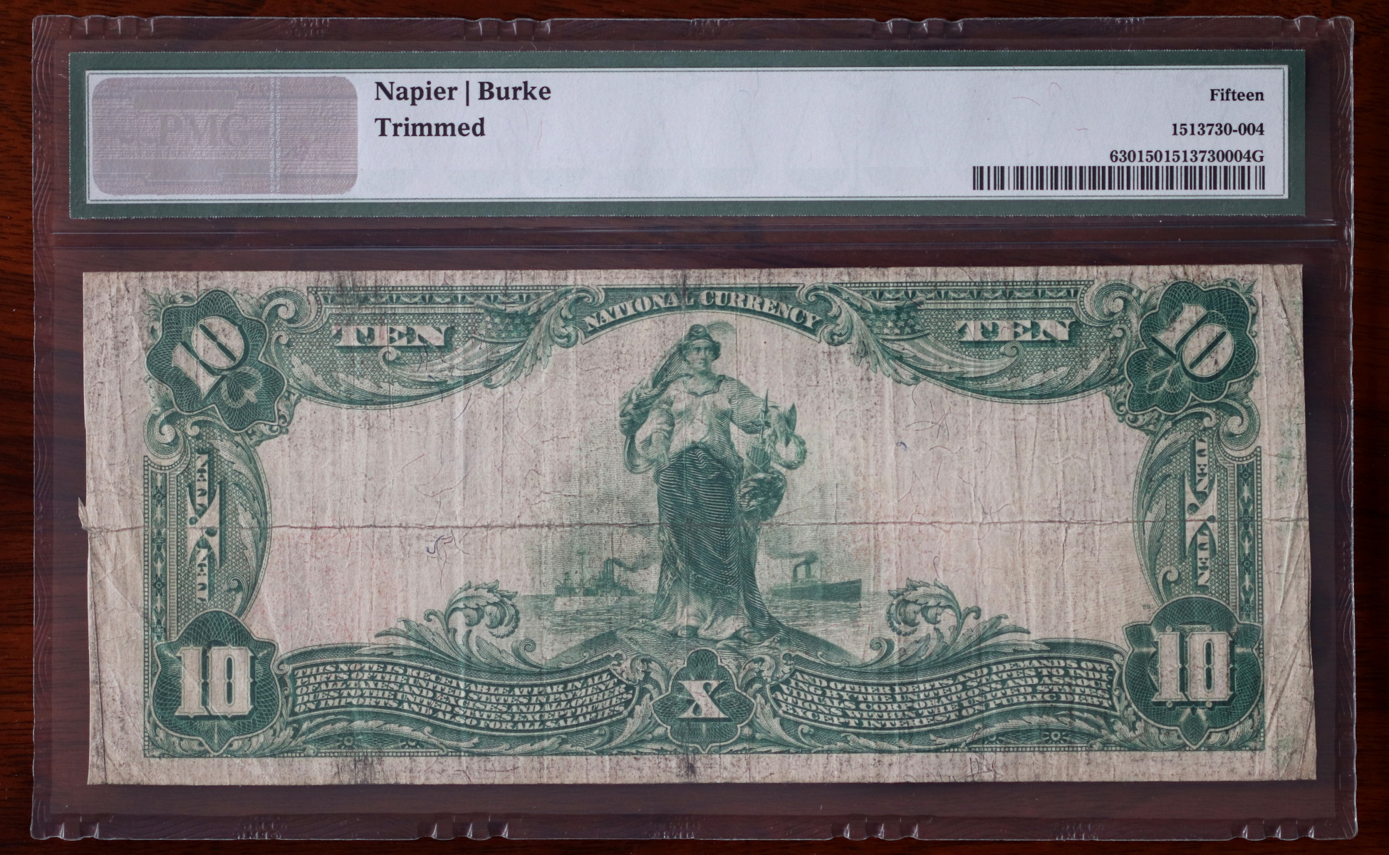 A $10 National Bank Note, Gardena, certified PMG Choice Fine 15, from The South Bay Collection of Rare National Bank Notes, offered by Palos Verdes Coin Exchange