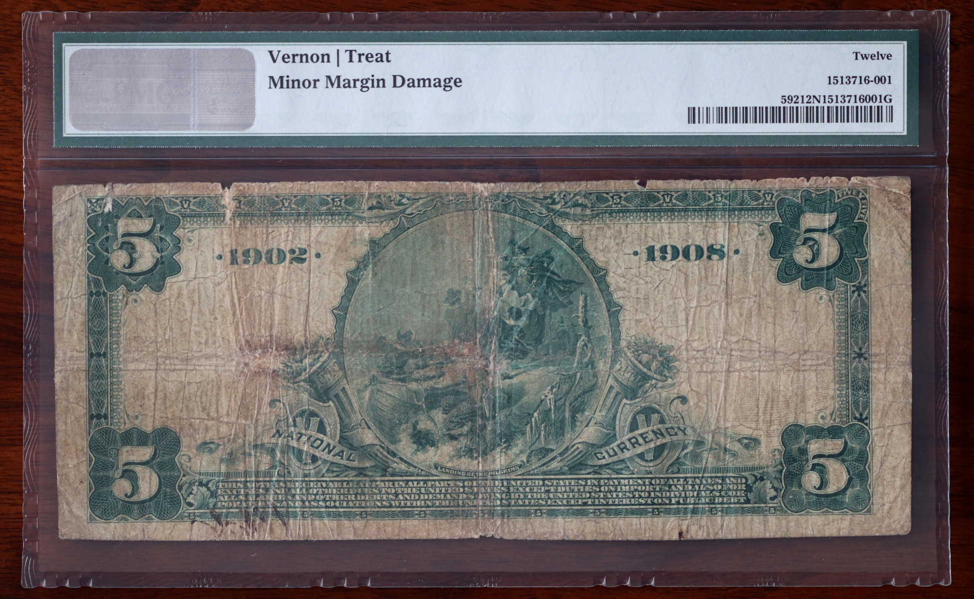 A $5 National Bank Note, Wilmington, certified PMG Net Fine 12, from The South Bay Collection of Rare National Bank Notes, offered by Palos Verdes Coin Exchange