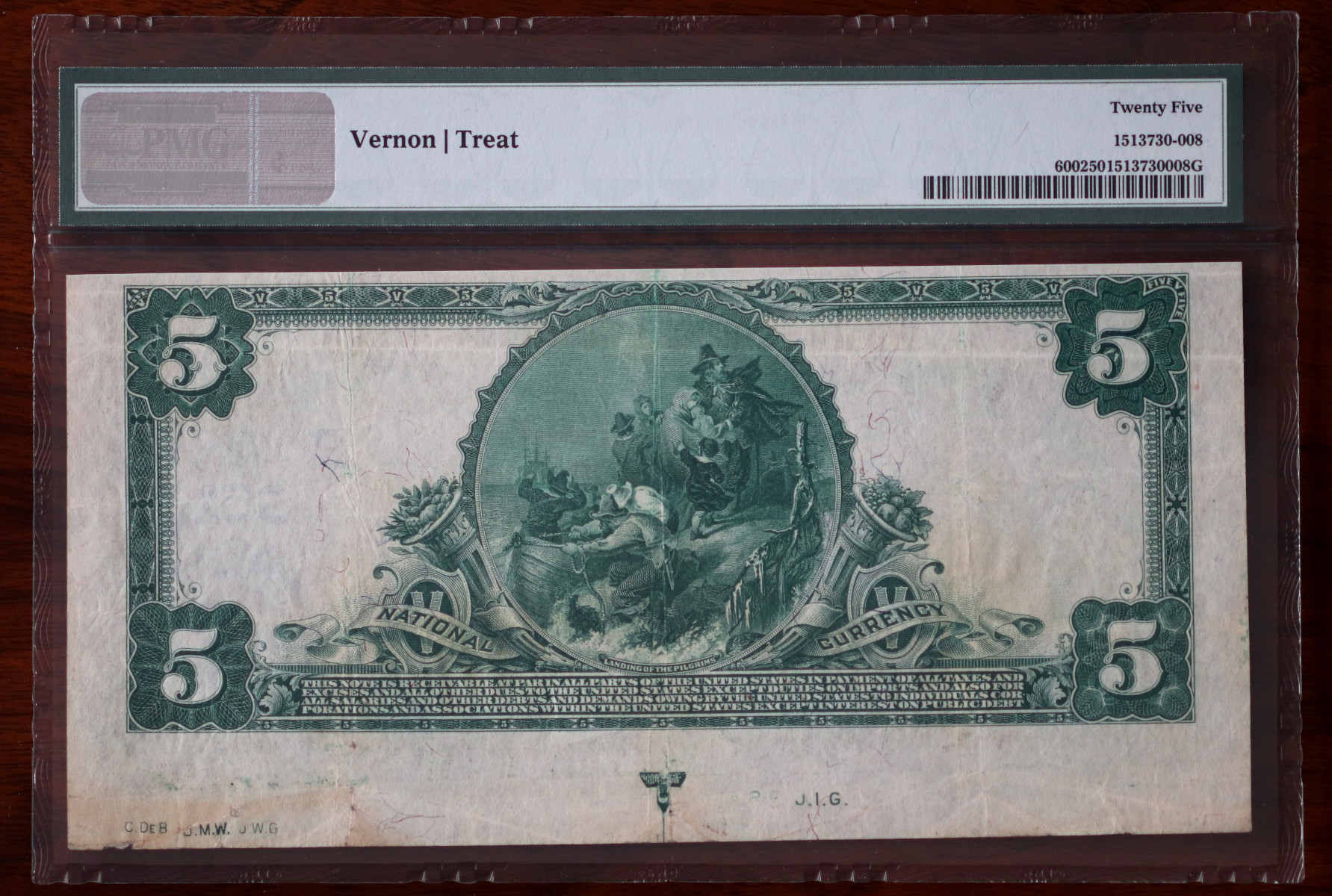 A $5 National Bank Note, Wilmington, certified PMG Very Fine 25, from The South Bay Collection of Rare National Bank Notes, offered by Palos Verdes Coin Exchange